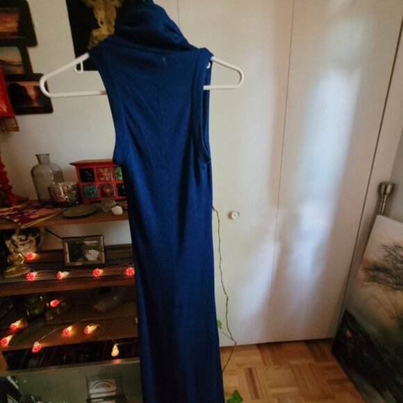 Vintage wendy original royal blue turtleneck maxi dress - S - Picture 5 of 5